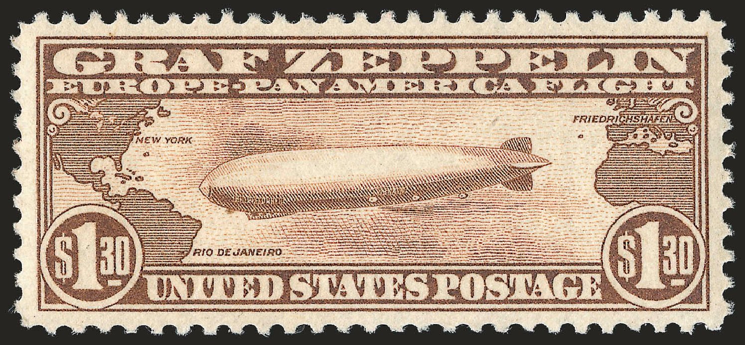 Price of US Stamp Scott Catalog #C14: 1930 US$1.30 Air Graf Zeppelin. Robert Siegel Auction Galleries, Apr 2010, Sale 984, Lot 1071
