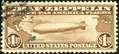 Prices of US Stamp Scott Cat. #C14: US$1.30 1930 Air Graf Zeppelin. Spink Shreves Galleries, Jan 2015, Sale 150, Lot 231
