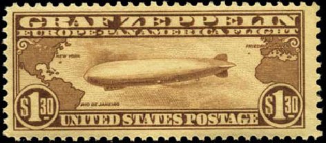 Price of US Stamps Scott Catalogue C14: 1930 US$1.30 Air Graf Zeppelin. Harmer-Schau Auction Galleries, Feb 2012, Sale 92, Lot 1274
