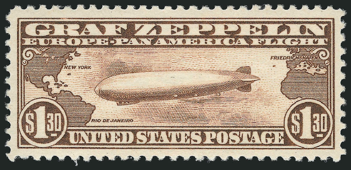 Costs of US Stamps Scott Catalog C14: US$1.30 1930 Air Graf Zeppelin. Robert Siegel Auction Galleries, Dec 2011, Sale 1017, Lot 894