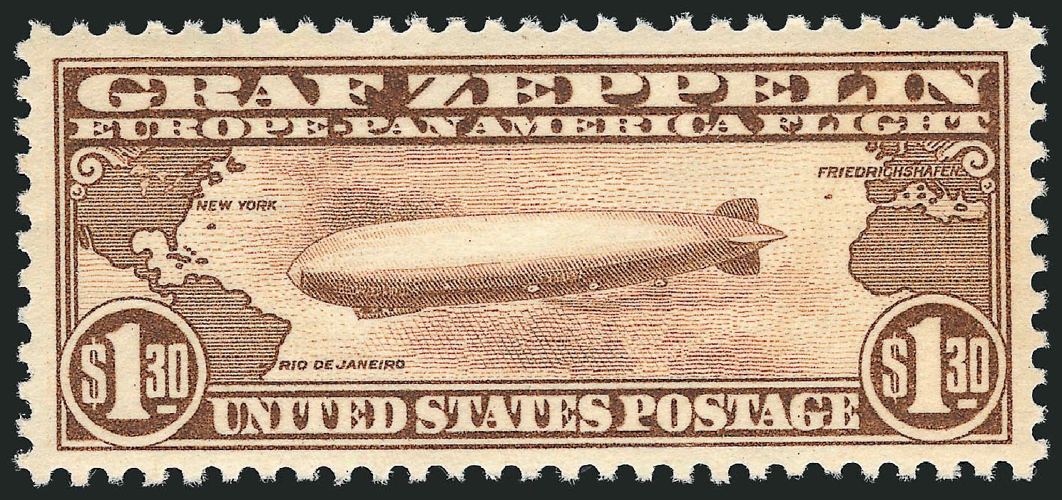 Prices of US Stamp Scott C14: US$1.30 1930 Air Graf Zeppelin. Robert Siegel Auction Galleries, Dec 2008, Sale 967, Lot 5054