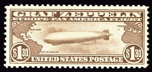 US Stamp Value Scott Catalog #C14 - US$1.30 1930 Air Graf Zeppelin. Spink Shreves Galleries, May 2014, Sale 148, Lot 364
