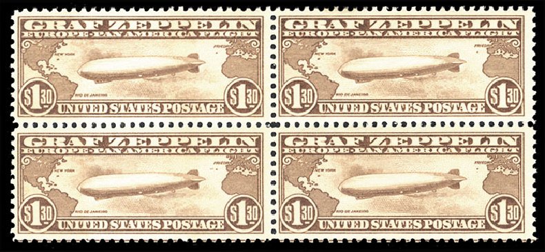 US Stamps Price Scott Catalog C14 - 1930 US$1.30 Air Graf Zeppelin. Cherrystone Auctions, Jul 2010, Sale 201007, Lot 95