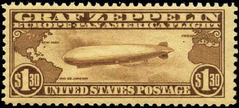 Price of US Stamps Scott #C14: US$1.30 1930 Air Graf Zeppelin. Harmer-Schau Auction Galleries, Feb 2012, Sale 92, Lot 1275