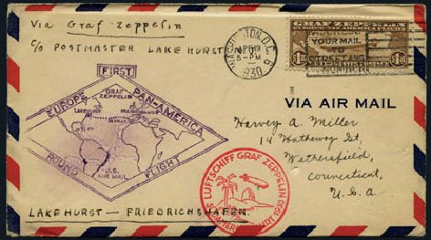 Price of US Stamps Scott #C14: US$1.30 1930 Air Graf Zeppelin. Harmer-Schau Auction Galleries, May 2012, Sale 93, Lot 455