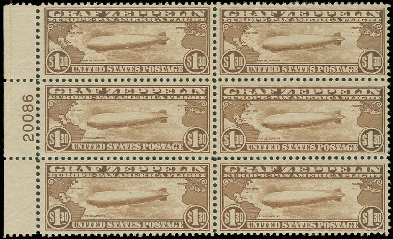 US Stamp Price Scott # C14: US$1.30 1930 Air Graf Zeppelin. H.R. Harmer, Oct 2014, Sale 3006, Lot 1485