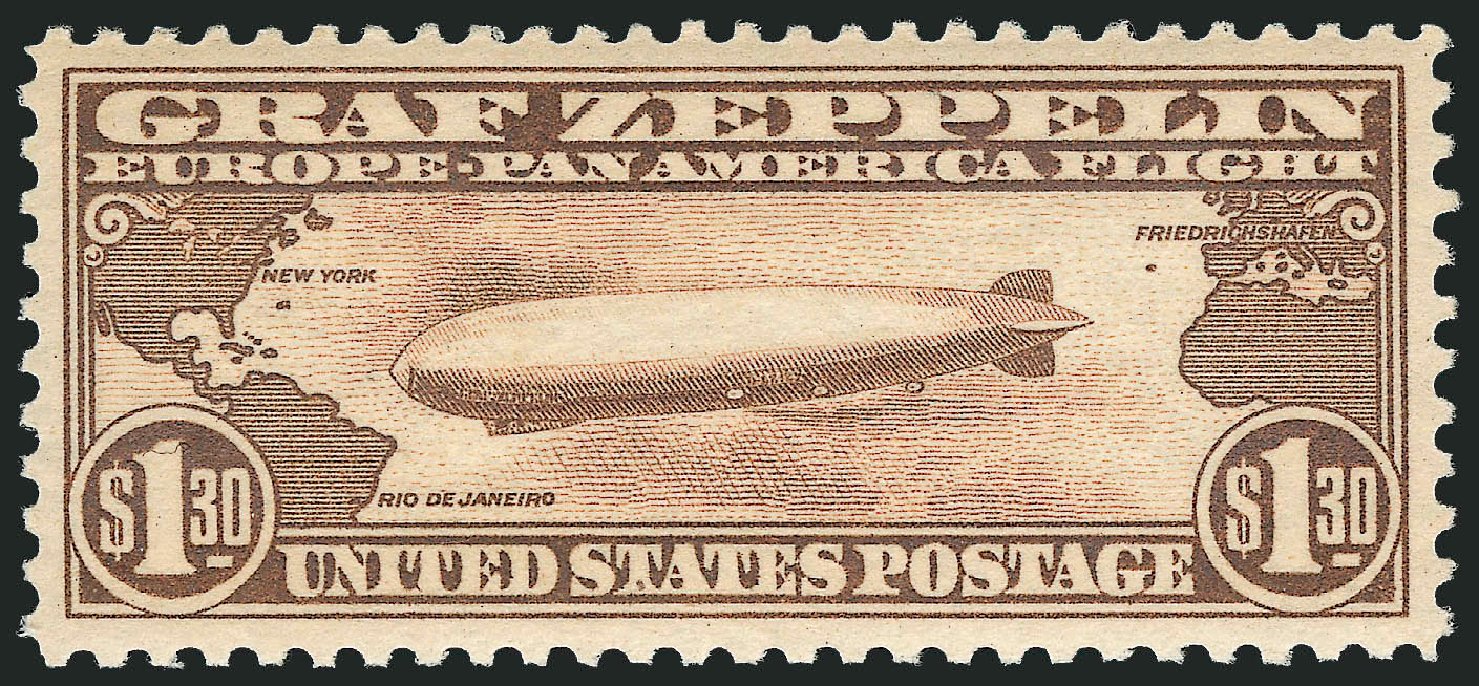 US Stamps Prices Scott Catalogue C14 - US$1.30 1930 Air Graf Zeppelin. Robert Siegel Auction Galleries, Mar 2012, Sale 1019, Lot 925