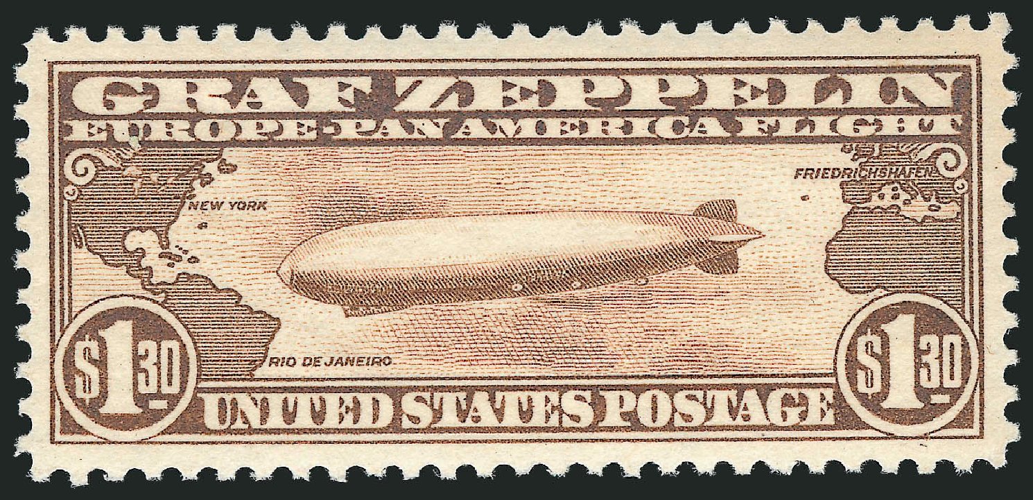 Prices of US Stamp Scott Catalog #C14: US$1.30 1930 Air Graf Zeppelin. Robert Siegel Auction Galleries, Jun 2012, Sale 1026, Lot 1505
