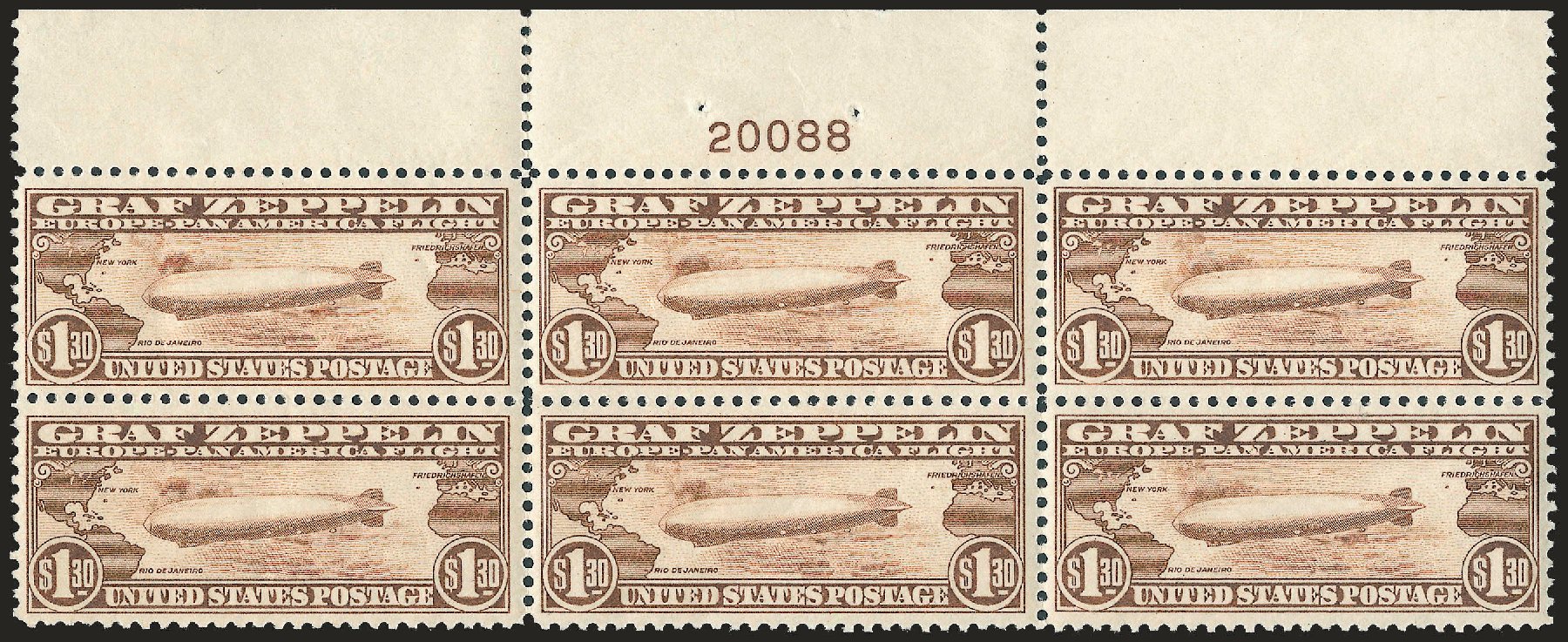 Price of US Stamp Scott Catalogue C14: US$1.30 1930 Air Graf Zeppelin. Robert Siegel Auction Galleries, Apr 2009, Sale 971, Lot 1945