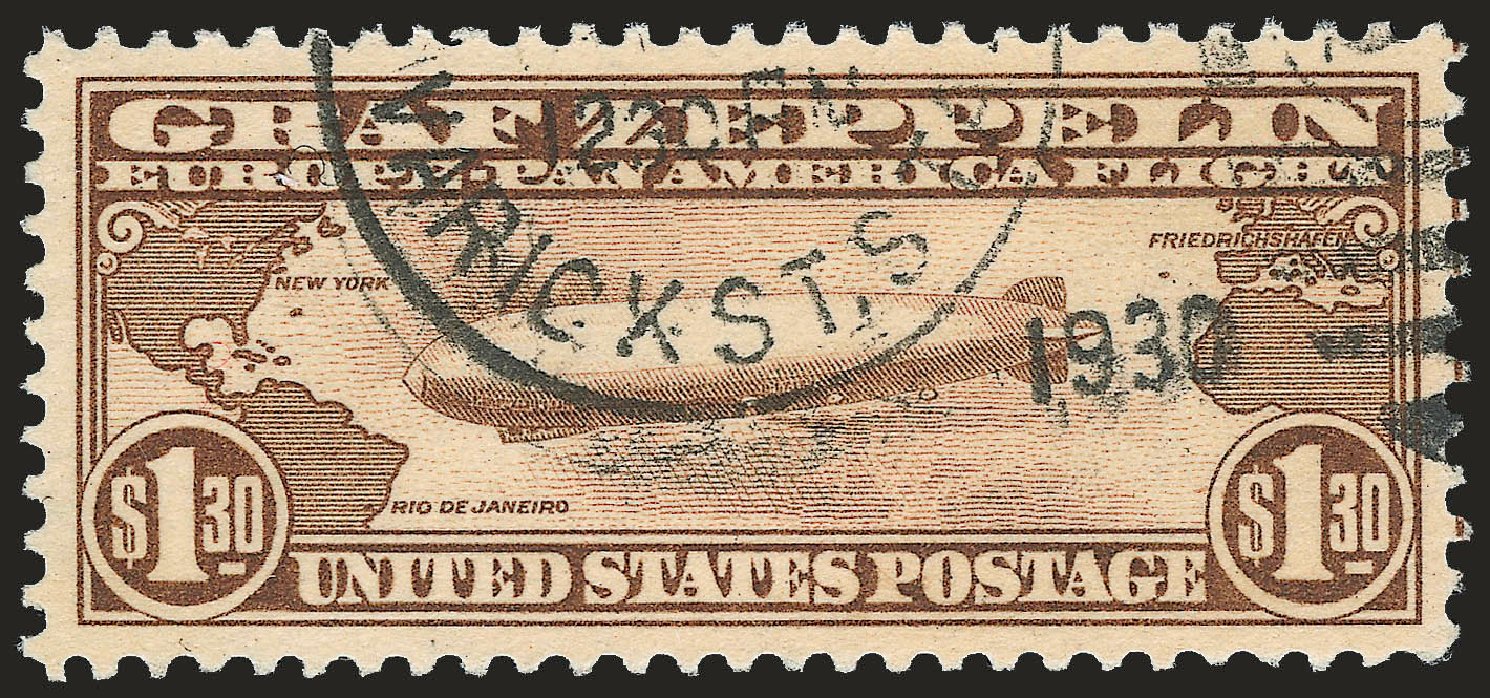 US Stamp Price Scott Catalogue #C14 - 1930 US$1.30 Air Graf Zeppelin. Robert Siegel Auction Galleries, Apr 2010, Sale 984, Lot 1075