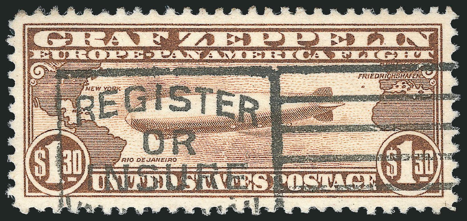 US Stamps Price Scott #C14 - 1930 US$1.30 Air Graf Zeppelin. Robert Siegel Auction Galleries, Jun 2012, Sale 1026, Lot 1512