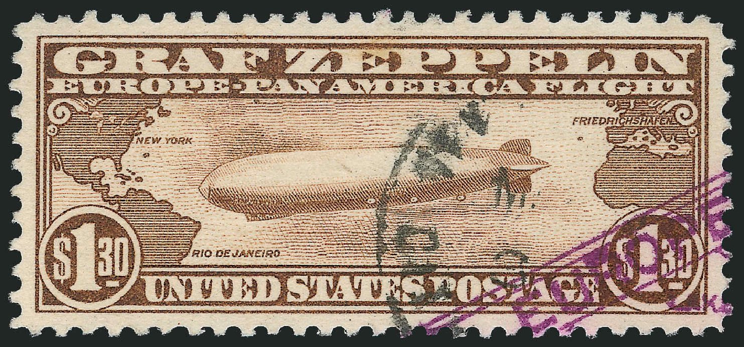 Value of US Stamp Scott Catalogue C14 - US$1.30 1930 Air Graf Zeppelin. Robert Siegel Auction Galleries, Mar 2013, Sale 1040, Lot 2092