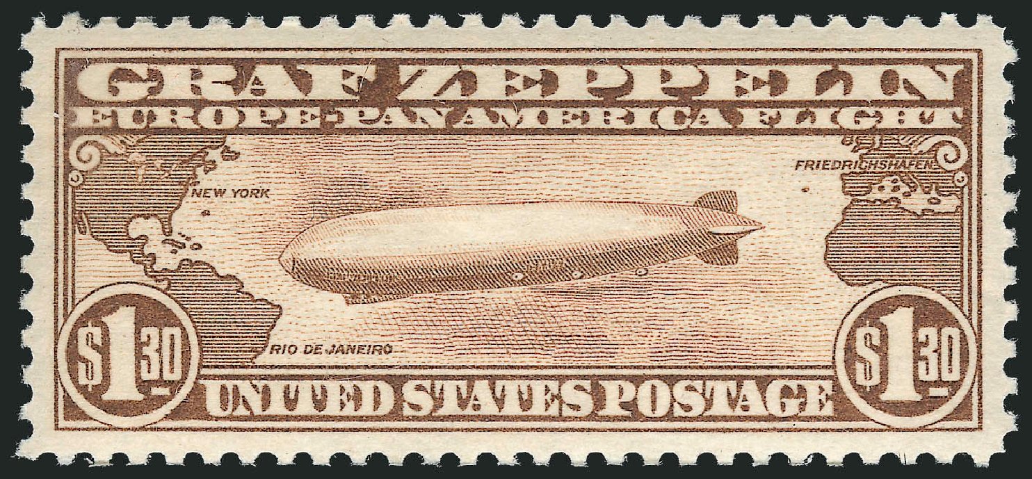 US Stamp Price Scott Cat. #C14: 1930 US$1.30 Air Graf Zeppelin. Robert Siegel Auction Galleries, Dec 2011, Sale 1017, Lot 893