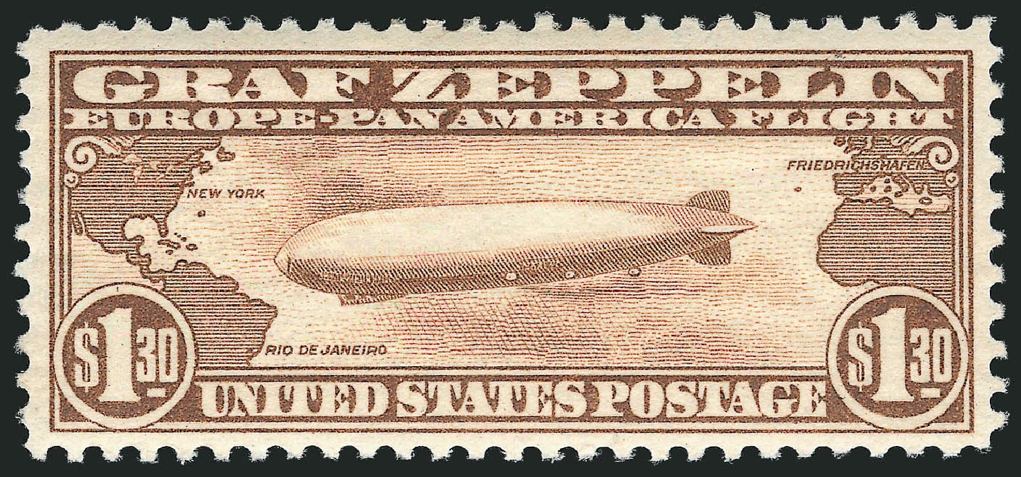 US Stamp Prices Scott Cat. C14 - US$1.30 1930 Air Graf Zeppelin. Robert Siegel Auction Galleries, Dec 2012, Sale 1037, Lot 2223