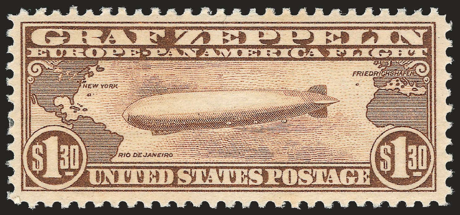 US Stamp Price Scott Catalogue # C14 - 1930 US$1.30 Air Graf Zeppelin. Robert Siegel Auction Galleries, Dec 2009, Sale 982, Lot 6053