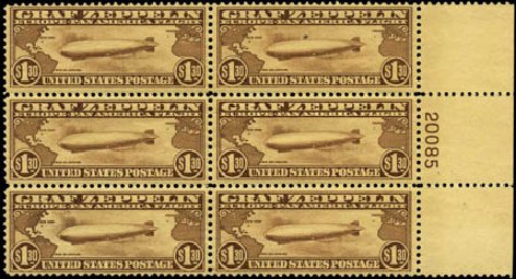 US Stamps Price Scott Cat. C14 - 1930 US$1.30 Air Graf Zeppelin. Harmer-Schau Auction Galleries, Feb 2012, Sale 92, Lot 1276