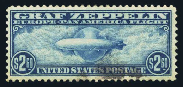 Costs of US Stamps Scott Catalog C15 - 1930 US$2.60 Air Graf Zeppelin. Harmer-Schau Auction Galleries, Aug 2014, Sale 102, Lot 2168