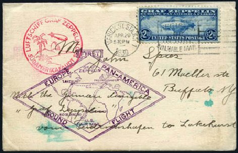 US Stamp Values Scott Cat. #C15: US$2.60 1930 Air Graf Zeppelin. Harmer-Schau Auction Galleries, Jul 2010, Sale 86, Lot 618