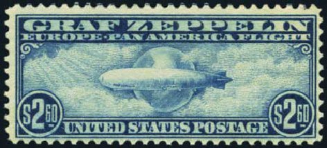 Values of US Stamp Scott Cat. C15 - 1930 US$2.60 Air Graf Zeppelin. Harmer-Schau Auction Galleries, May 2012, Sale 93, Lot 458