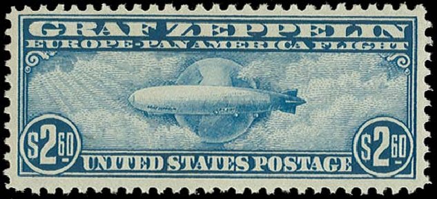 US Stamp Value Scott Catalog # C15: US$2.60 1930 Air Graf Zeppelin. H.R. Harmer, Oct 2014, Sale 3006, Lot 1488