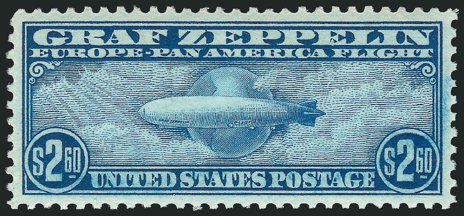 Values of US Stamp Scott Catalog C15: 1930 US$2.60 Air Graf Zeppelin. Robert Siegel Auction Galleries, Mar 2012, Sale 1019, Lot 928