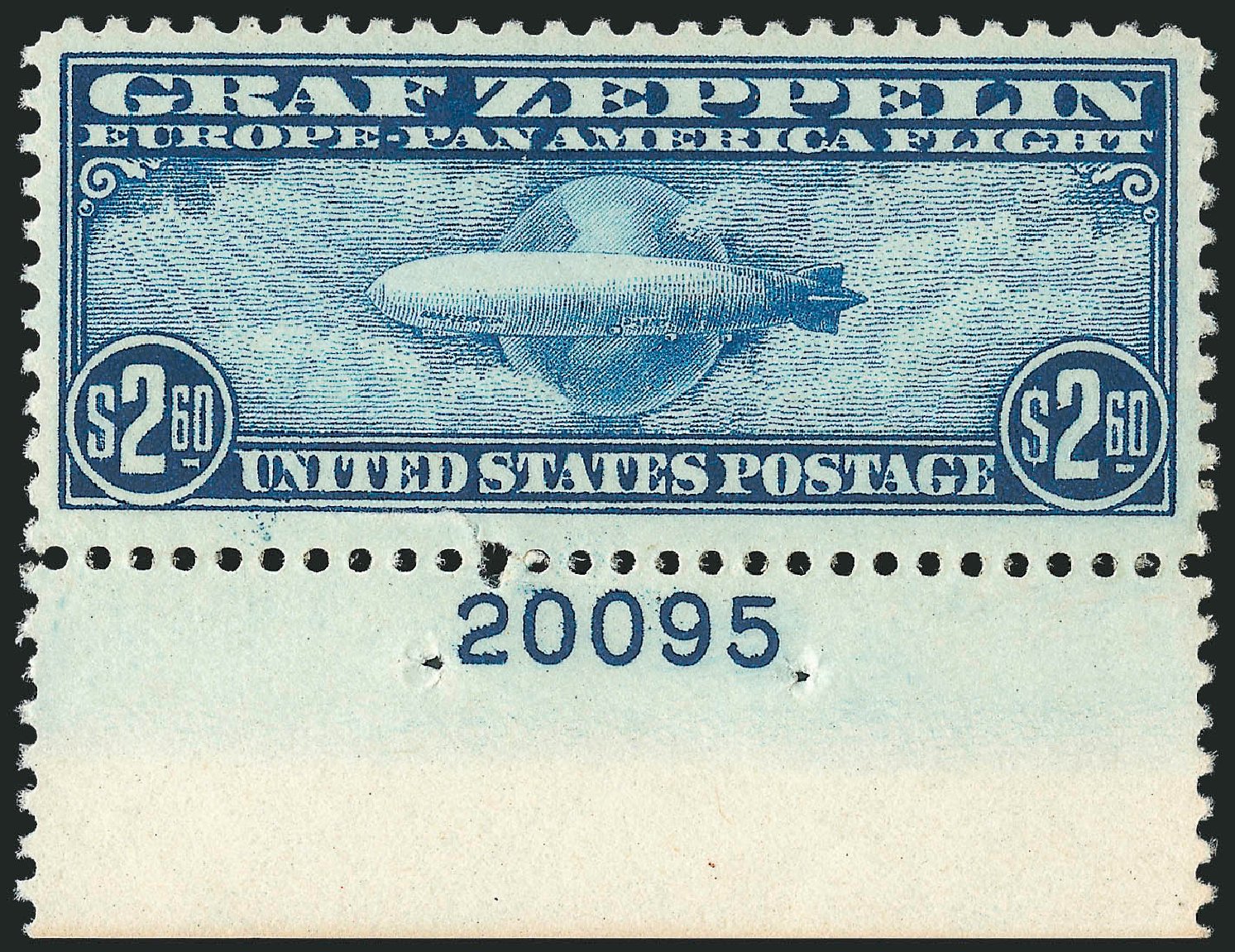 US Stamps Value Scott Catalog # C15 - 1930 US$2.60 Air Graf Zeppelin. Robert Siegel Auction Galleries, Oct 2010, Sale 997, Lot 6188