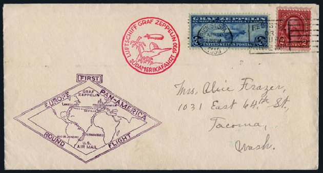 Value of US Stamp Scott Cat. # C15 - US$2.60 1930 Air Graf Zeppelin. Harmer-Schau Auction Galleries, Nov 2014, Sale 103, Lot 169