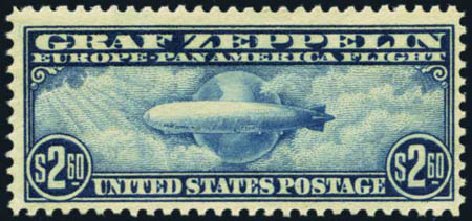 US Stamps Prices Scott Catalog # C15: 1930 US$2.60 Air Graf Zeppelin. Harmer-Schau Auction Galleries, Jan 2013, Sale 96, Lot 679