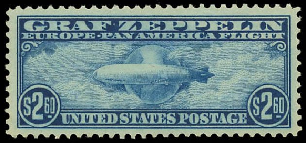 US Stamp Price Scott Cat. #C15: US$2.60 1930 Air Graf Zeppelin. Daniel Kelleher Auctions, Aug 2012, Sale 631, Lot 1629