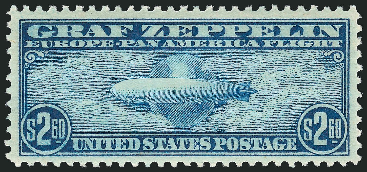 US Stamps Value Scott Catalog # C15: 1930 US$2.60 Air Graf Zeppelin. Robert Siegel Auction Galleries, Jun 2012, Sale 1026, Lot 1509