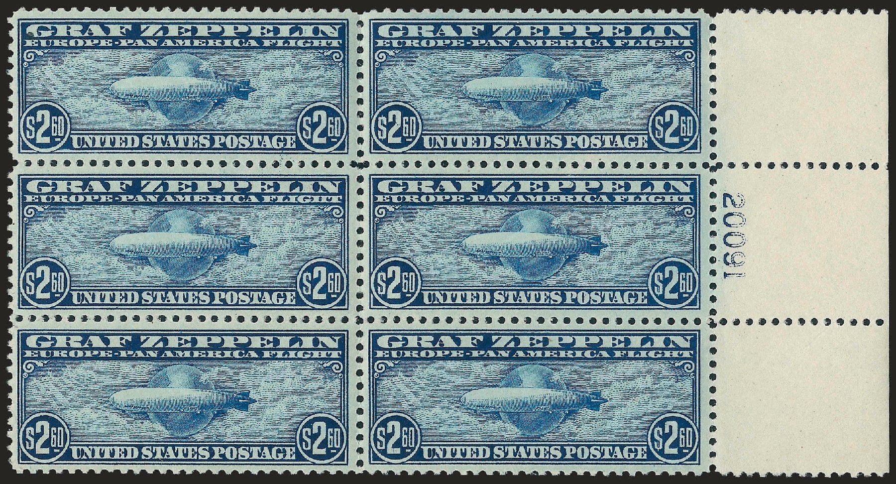 Values of US Stamp Scott Catalogue # C15 - 1930 US$2.60 Air Graf Zeppelin. Robert Siegel Auction Galleries, Apr 2009, Sale 971, Lot 1959