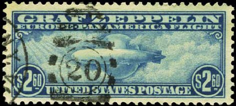 Costs of US Stamp Scott C15 - 1930 US$2.60 Air Graf Zeppelin. Harmer-Schau Auction Galleries, Feb 2012, Sale 92, Lot 1280