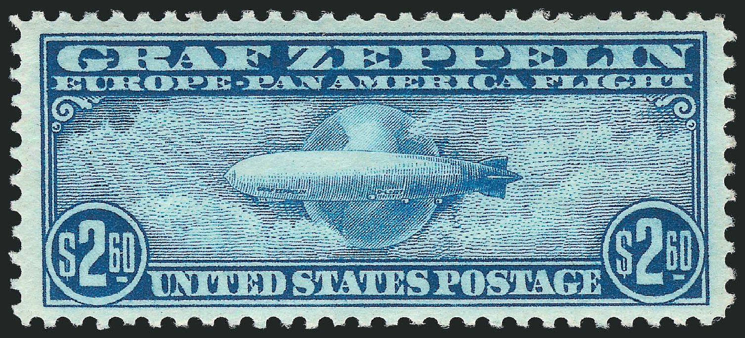 US Stamp Values Scott Cat. #C15: 1930 US$2.60 Air Graf Zeppelin. Robert Siegel Auction Galleries, Mar 2012, Sale 1019, Lot 930