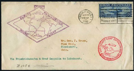 US Stamps Value Scott Cat. # C15 - US$2.60 1930 Air Graf Zeppelin. Harmer-Schau Auction Galleries, May 2012, Sale 93, Lot 461