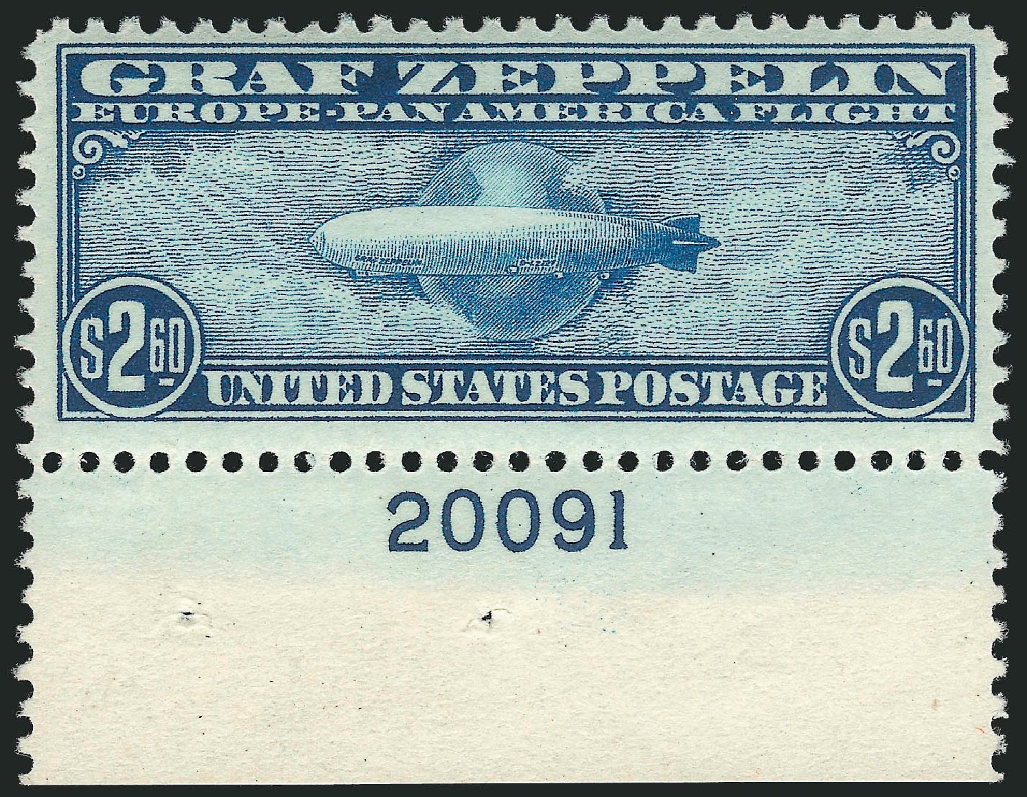 Values of US Stamps Scott Cat. C15 - 1930 US$2.60 Air Graf Zeppelin. Robert Siegel Auction Galleries, Mar 2011, Sale 1007, Lot 2931