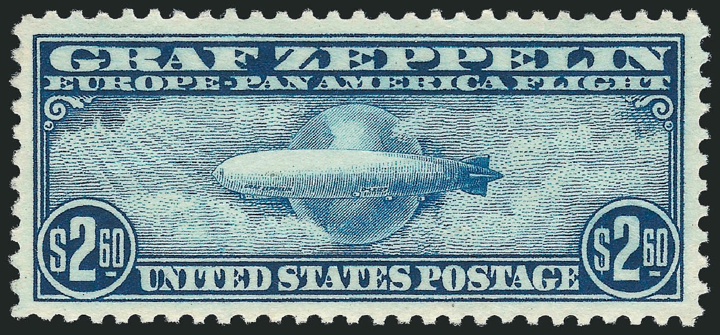 Values of US Stamps Scott Cat. # C15 - 1930 US$2.60 Air Graf Zeppelin. Robert Siegel Auction Galleries, Oct 2011, Sale 1013, Lot 491