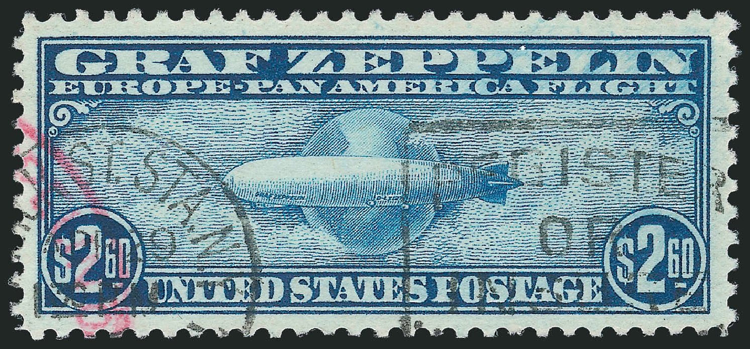 US Stamps Values Scott #C15: 1930 US$2.60 Air Graf Zeppelin. Robert Siegel Auction Galleries, Dec 2012, Sale 1037, Lot 2231
