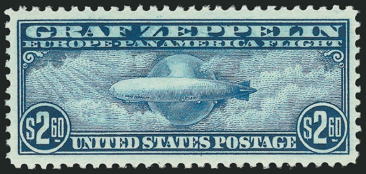 US Stamps Values Scott Catalog #C15: 1930 US$2.60 Air Graf Zeppelin. Robert Siegel Auction Galleries, Nov 2013, Sale 1061, Lot 4071