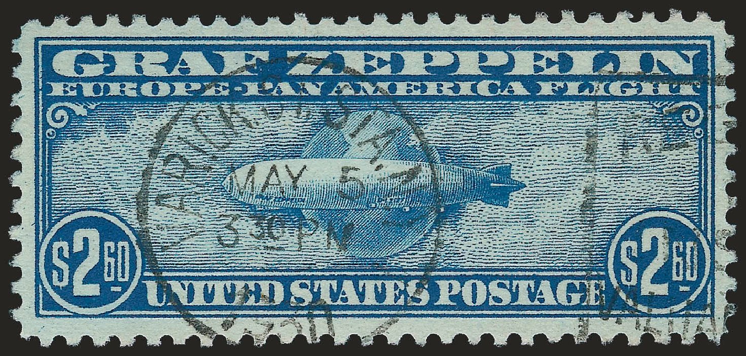 Values of US Stamp Scott Catalogue #C15 - 1930 US$2.60 Air Graf Zeppelin. Robert Siegel Auction Galleries, Apr 2010, Sale 984, Lot 1081