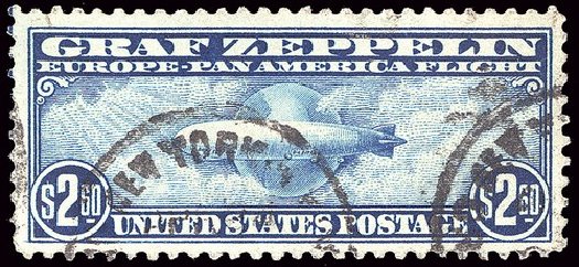 US Stamp Values Scott Catalog # C15: US$2.60 1930 Air Graf Zeppelin. Spink Shreves Galleries, Jan 2014, Sale 146, Lot 501