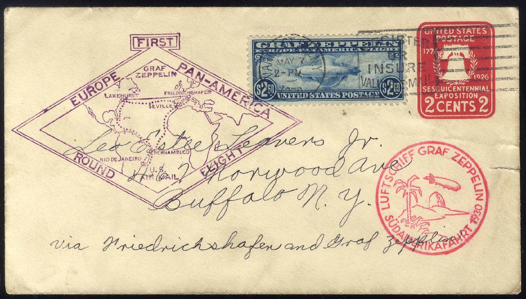 US Stamps Value Scott Cat. C15: US$2.60 1930 Air Graf Zeppelin. Cherrystone Auctions, Sep 2011, Sale 201109, Lot 7044