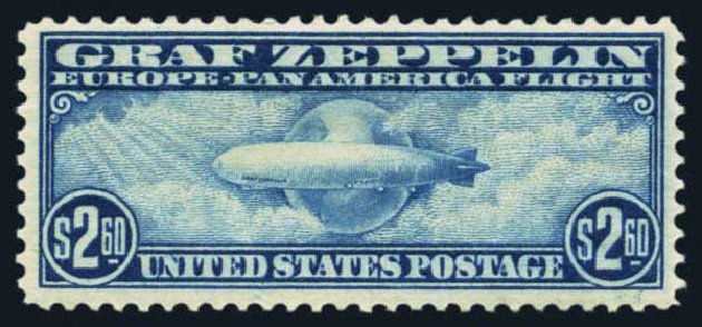 US Stamp Value Scott Catalog # C15: US$2.60 1930 Air Graf Zeppelin. Harmer-Schau Auction Galleries, Aug 2014, Sale 102, Lot 2164