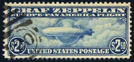 Prices of US Stamps Scott Catalogue #C15 - US$2.60 1930 Air Graf Zeppelin. Harmer-Schau Auction Galleries, May 2013, Sale 97, Lot 444