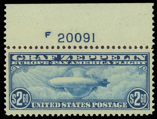 Costs of US Stamps Scott Catalog #C15: 1930 US$2.60 Air Graf Zeppelin. Daniel Kelleher Auctions, Jun 2012, Sale 630, Lot 1974