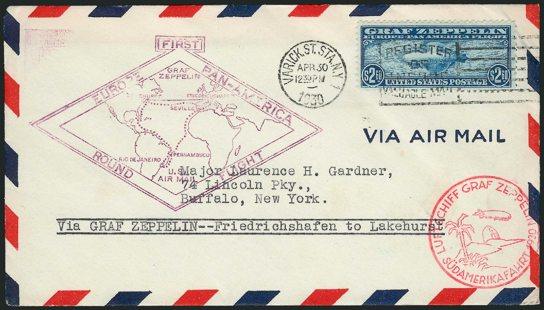 US Stamps Price Scott Cat. #C15 - US$2.60 1930 Air Graf Zeppelin. Robert Siegel Auction Galleries, Dec 2010, Sale 1003, Lot 5094