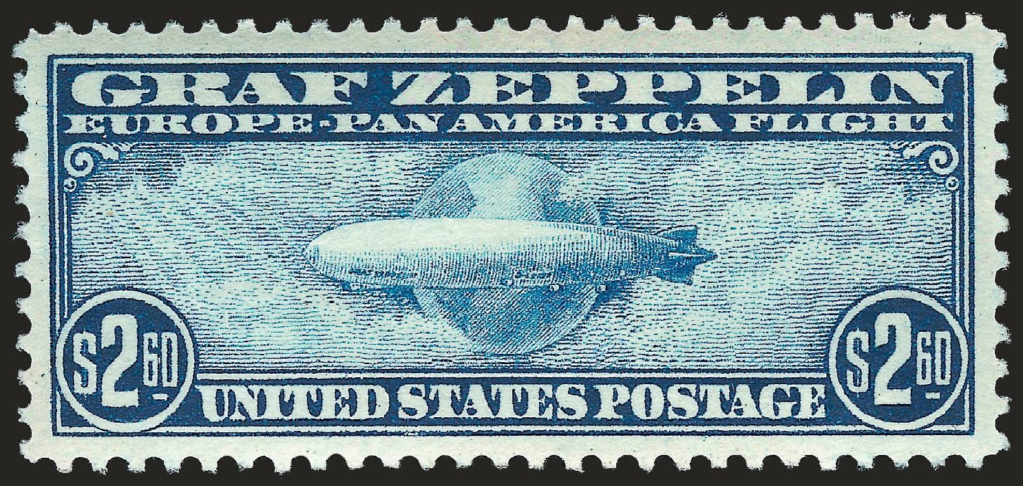 Costs of US Stamps Scott Cat. #C15: 1930 US$2.60 Air Graf Zeppelin. Robert Siegel Auction Galleries, Jun 2009, Sale 973, Lot 244