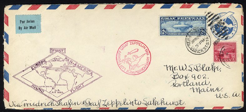 US Stamps Price Scott Cat. #C15 - US$2.60 1930 Air Graf Zeppelin. Cherrystone Auctions, Apr 2014, Sale 201404, Lot 115