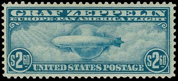 Costs of US Stamps Scott Catalog # C15 - 1930 US$2.60 Air Graf Zeppelin. H.R. Harmer, Jun 2015, Sale 3007, Lot 3455