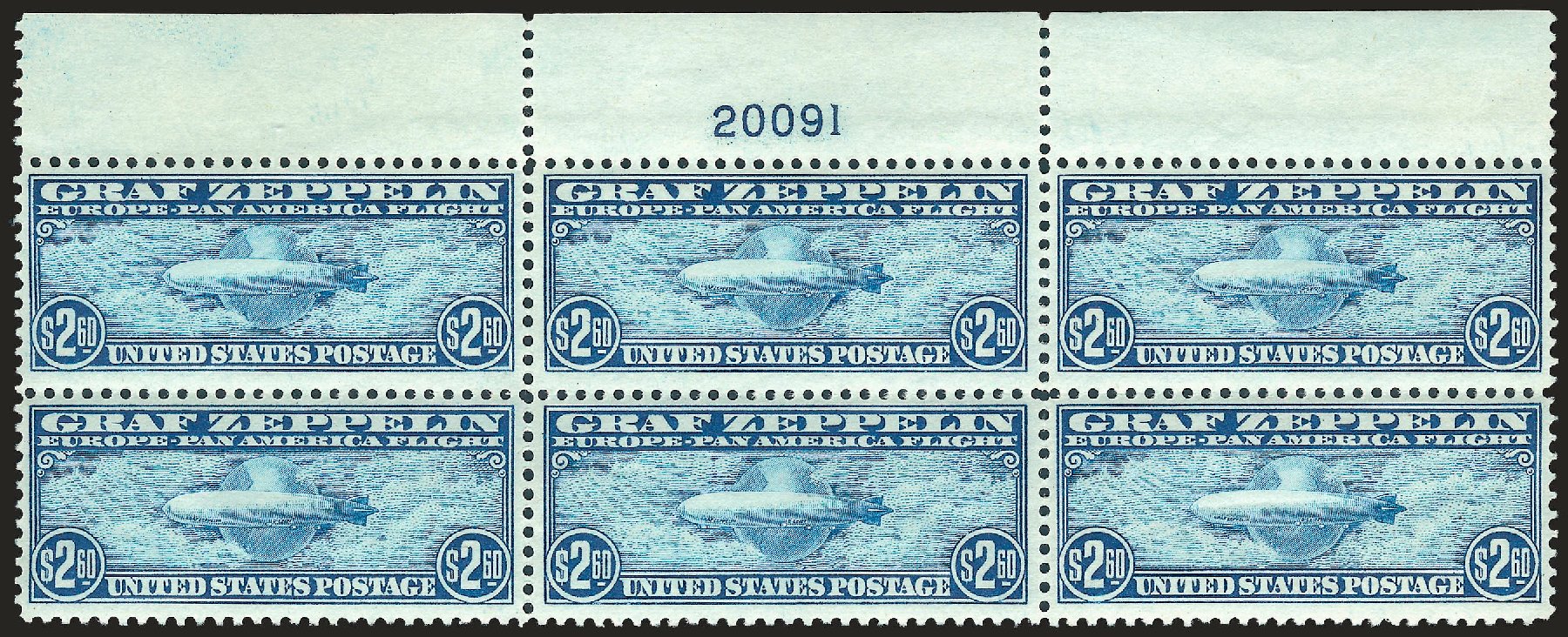 US Stamp Values Scott Cat. #C15 - 1930 US$2.60 Air Graf Zeppelin. Robert Siegel Auction Galleries, Apr 2009, Sale 971, Lot 1955