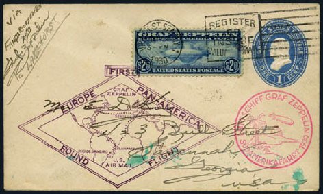 Costs of US Stamps Scott Cat. C15: 1930 US$2.60 Air Graf Zeppelin. Harmer-Schau Auction Galleries, May 2012, Sale 93, Lot 462